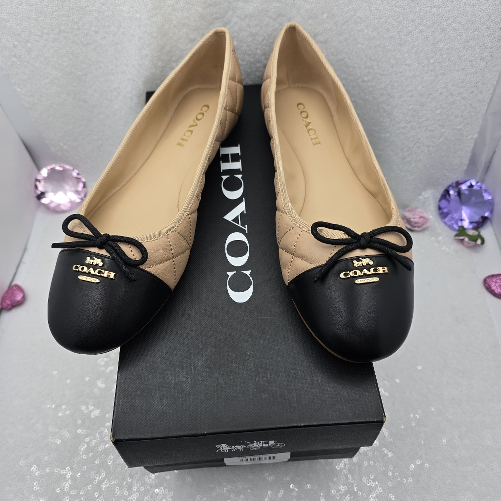 Coach Beige and Black Flats - Picture 8 of 13